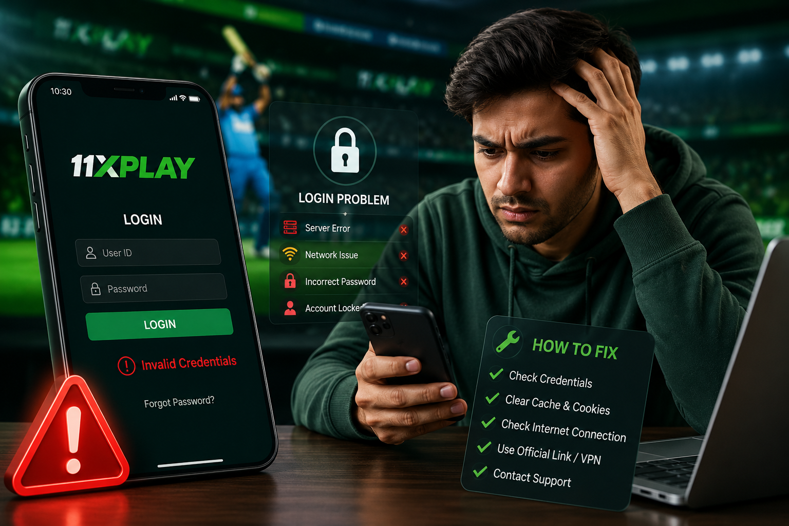 User facing 11xplay login issue on mobile while fixing login not working problems